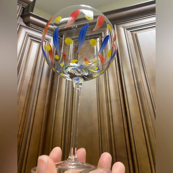 Set of 3 POTTERY BARN Glass Hand Blown Balloon Wine/Water Glasses-PBY39 - Picture 3 of 16